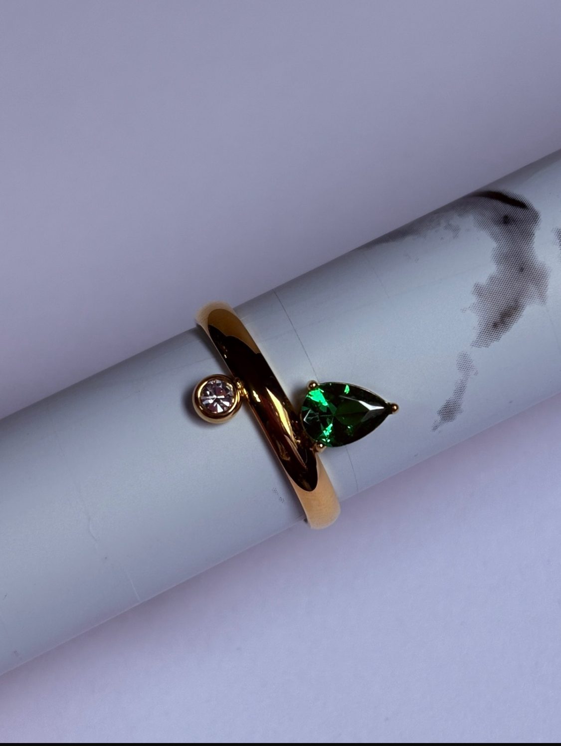 Anillo Gota Verde