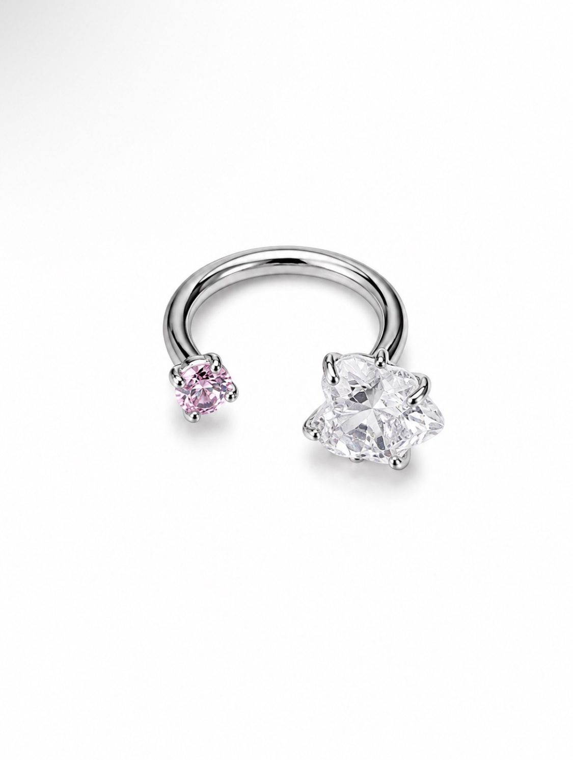 Piercing corazón blanco