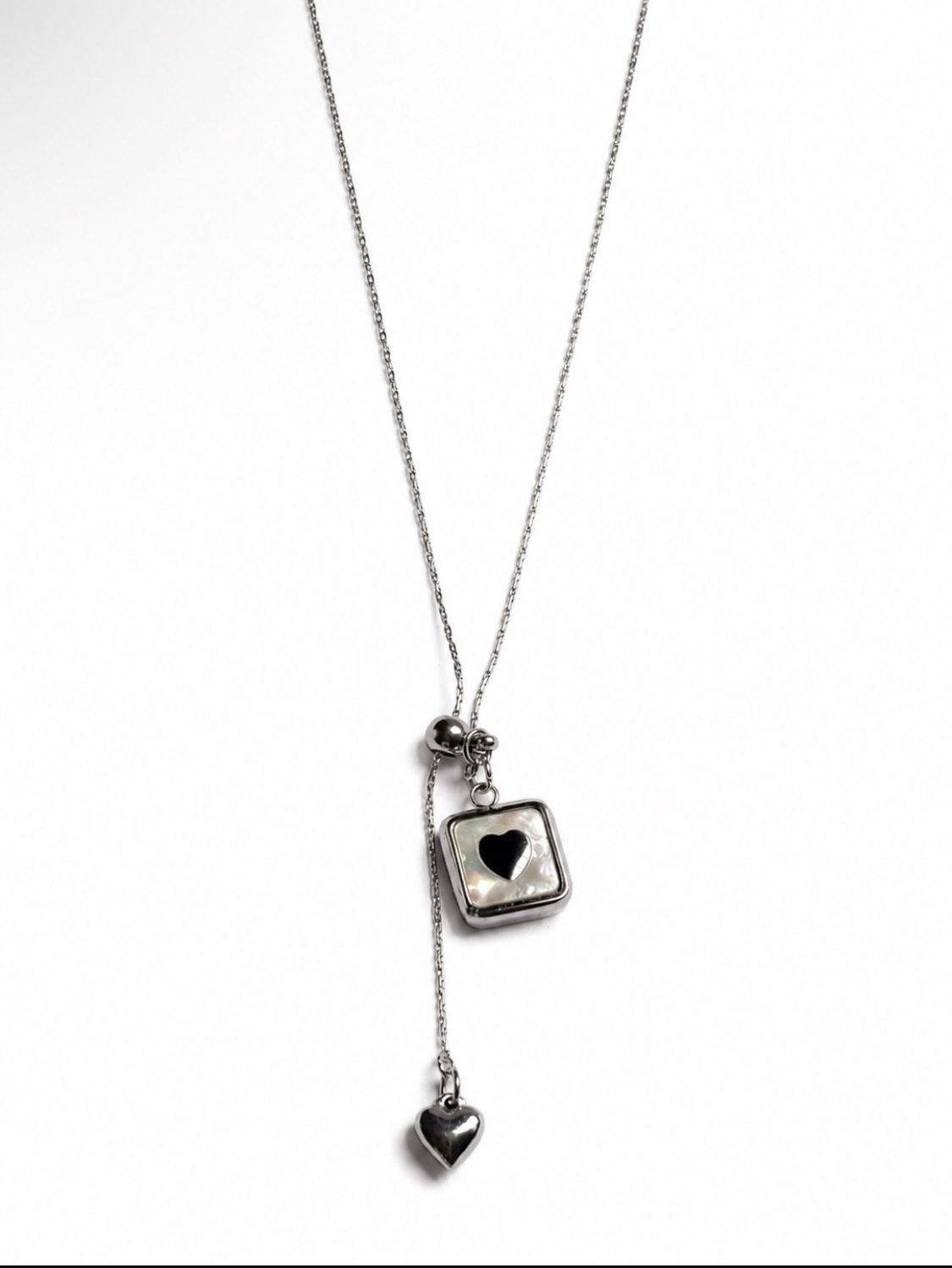 Collar colgante corazón plateado