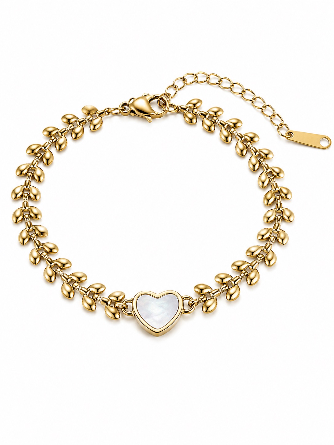 PULSERA CORAZON PERLA